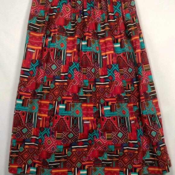 McCalls Skirt Small Long Maxi Southwestern Native Patchwork Tribal Print Natural - Picture 4 of 11